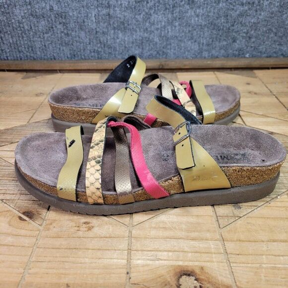 Mephisto Huleda Women's 39/ 9 US Multi Color Strappy Comfort Slide Sandals Cork - Picture 4 of 8